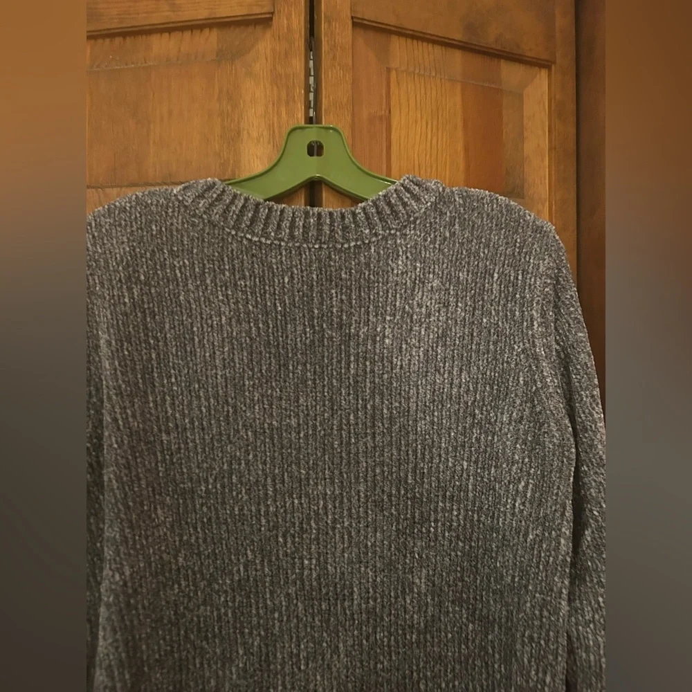 Orvis Women’s Sz M Silver Oversized Chunky Lagenlook Hippie Granola Sweater